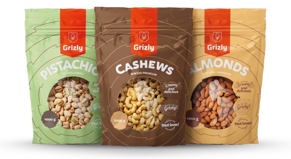 Ořechy kešu mandle pistácie Grizly