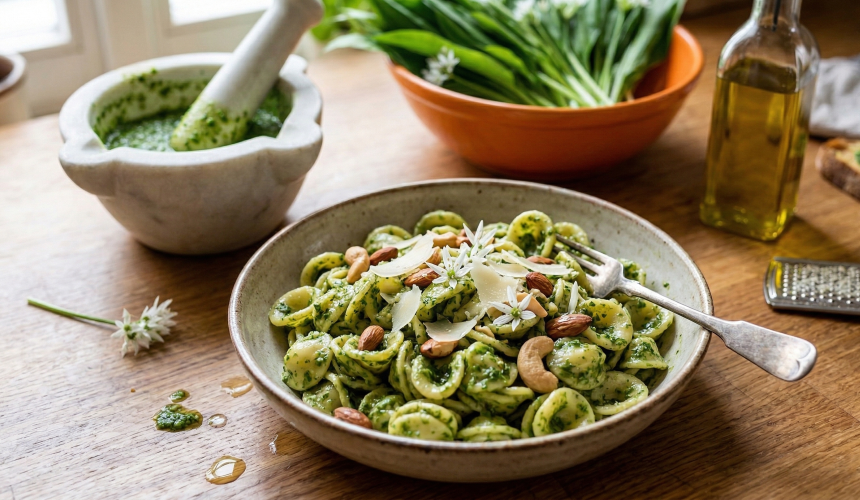 recept pesto z medvědího česneku Grizly