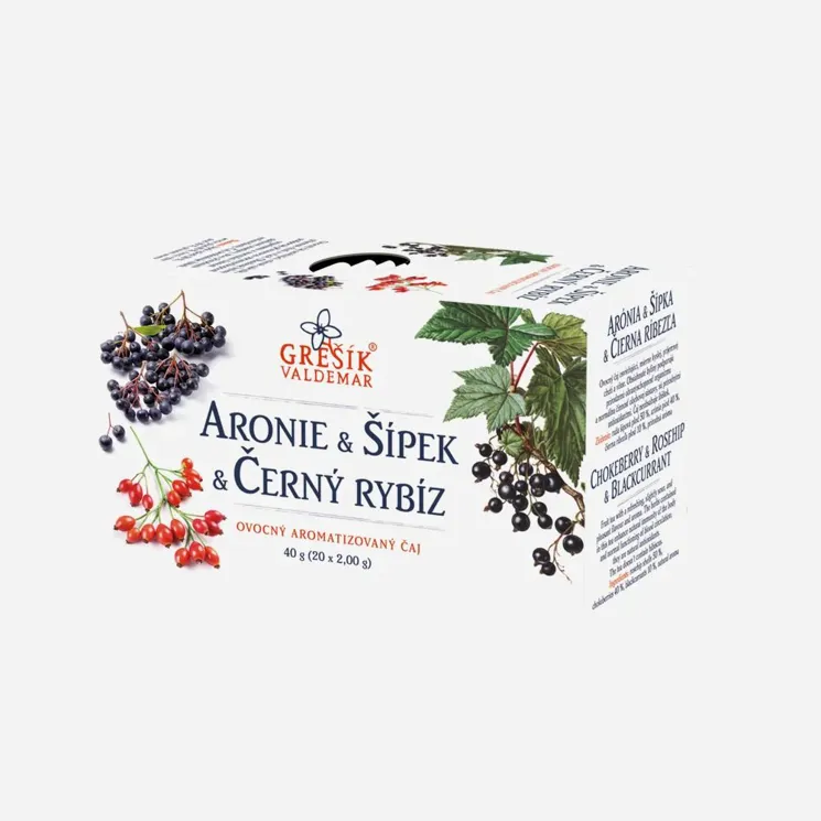 Aronie, šípek a černý rybíz ovocný čaj 20 sáčků 6 x 40 g