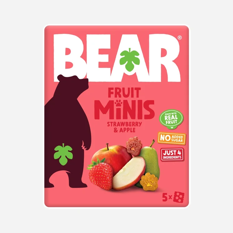 Bear Minis jahoda a jablko 12 x 100 g