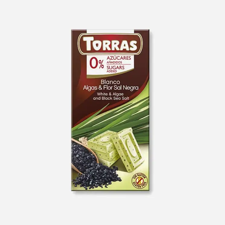 Bílá čokoláda s chlorelou a černou mořskou solí 6 x 75 g