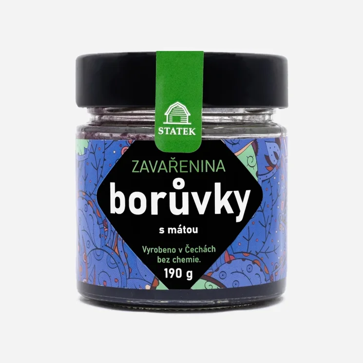 BORŮVKOVÁ ZAVAŘENINA S MÁTOU 6 x 190 g