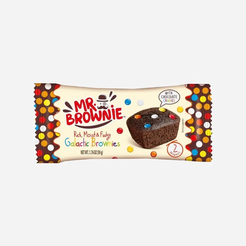 Brownies kakaové s belgickou čokoládou a barevnými čokoládovými čočkami