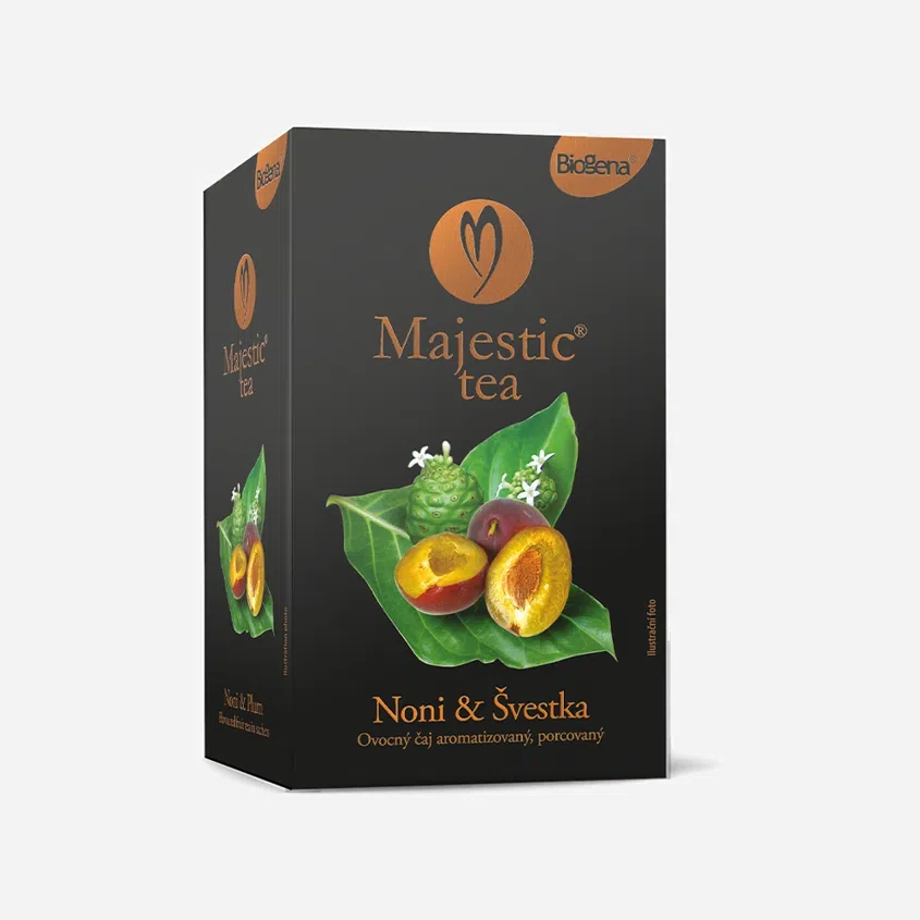 Čaj Majestic Tea Noni & švestka 6 x 20 sáčků