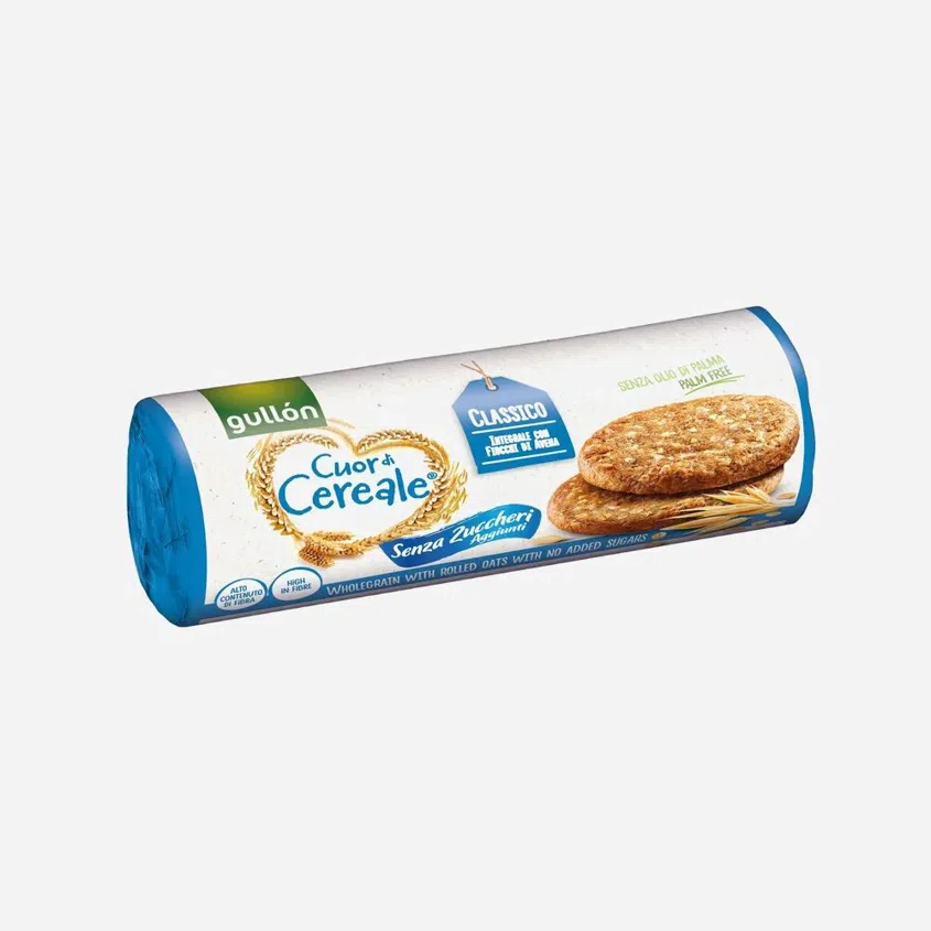 Celozrnné sušenky Cuor di cereale, bez přídavku cukru