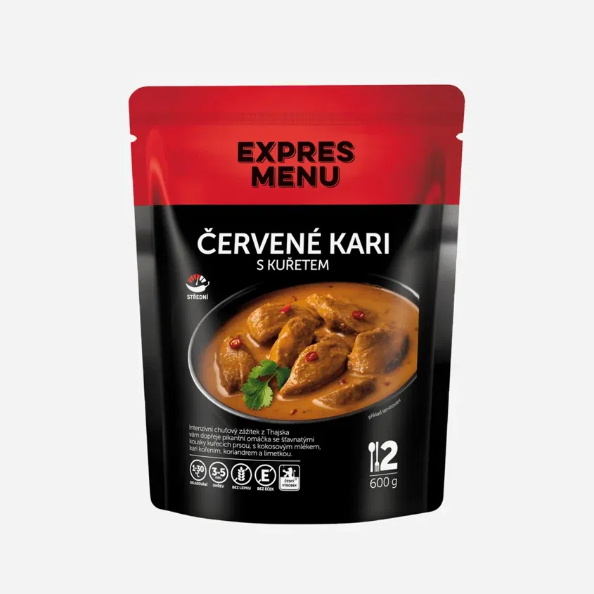 Červené kari s kuřetem