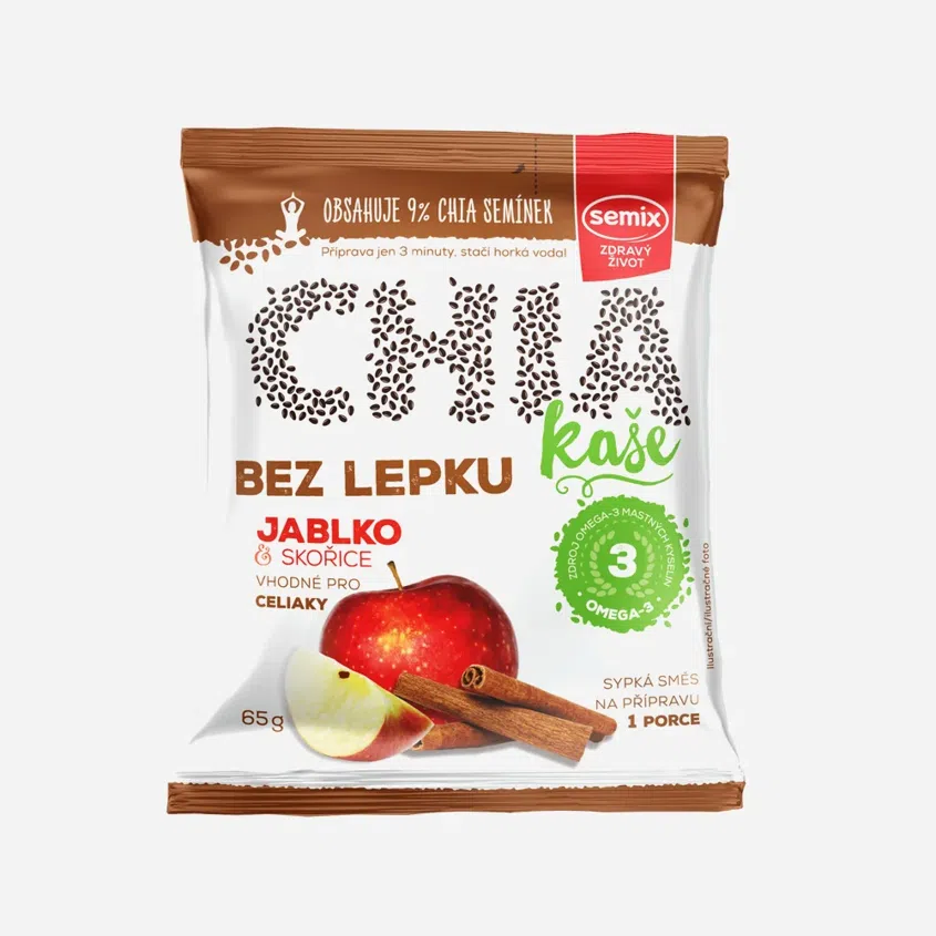 CHIA KAŠE jablko a skořice bez lepku