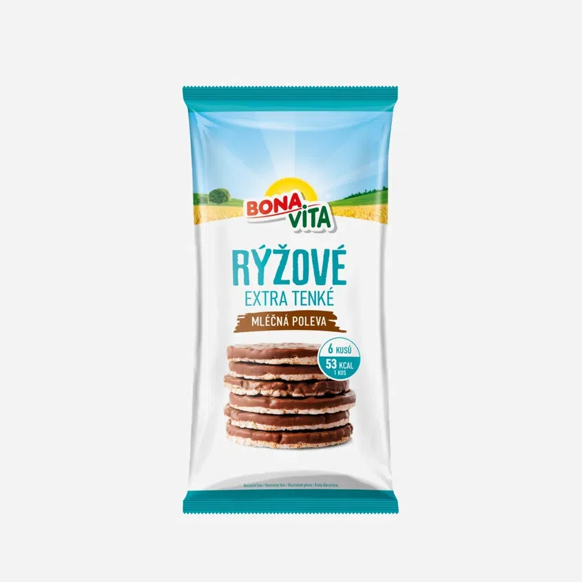 Chlebíčky rýžové s mléčnou polevou