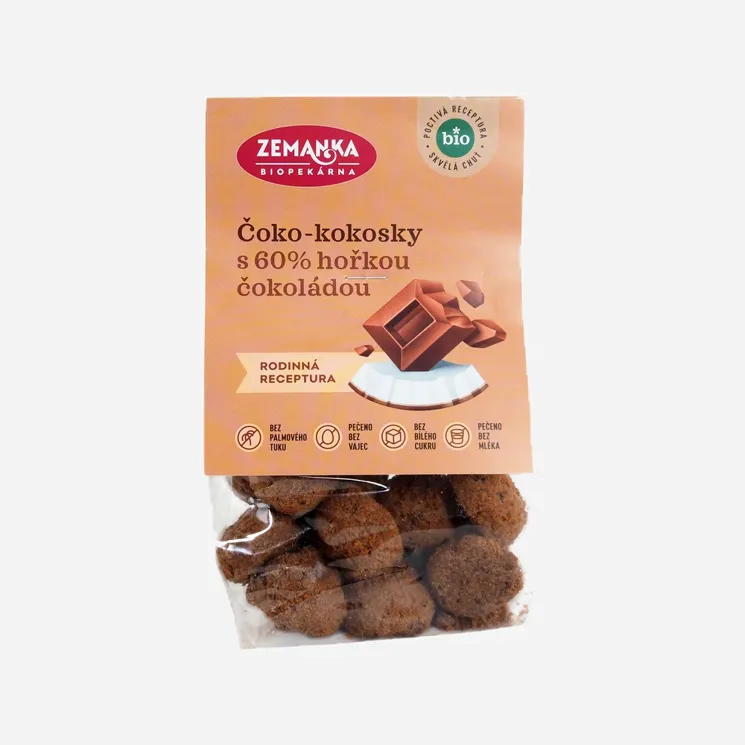 Čoko-kokosky s 60% hořkou čokoládou BIO 6 x 100 g