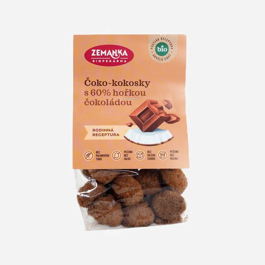 Čoko-kokosky s 60% hořkou čokoládou BIO 6 x 100 g