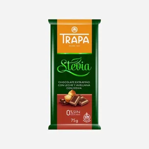 Čokoláda mléčná s drcenými lískovými ořechy a stevií 5 x 75 g