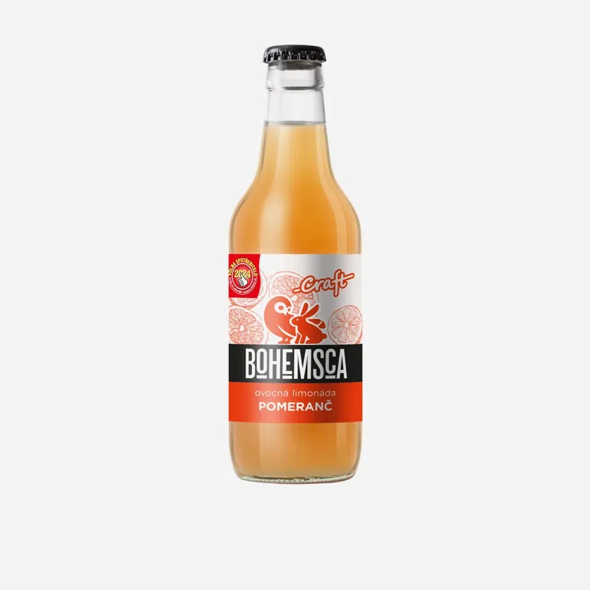 Craft limonáda pomeranč sklo