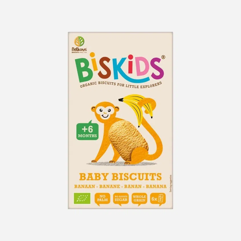 Dětské celozrnné sušenky s banánem bez přid. cukru 6M+ 6 x 120 g