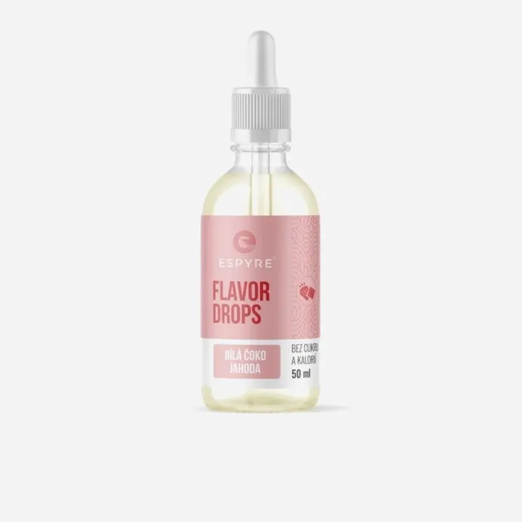 Flavor Drops bílá čokoláda a jahoda 6 x 50 ml