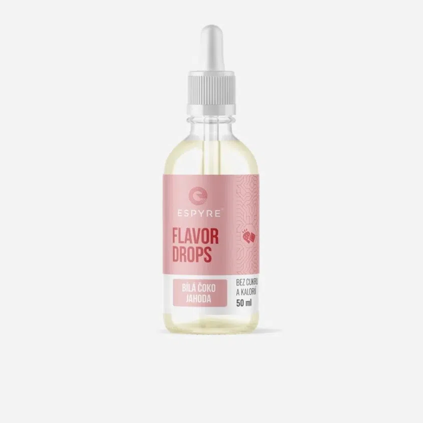 Flavor Drops bílá čokoláda a jahoda 6 x 50 ml