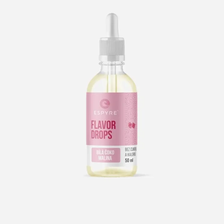 Flavor Drops bílá čokoláda a malina 6 x 50 ml