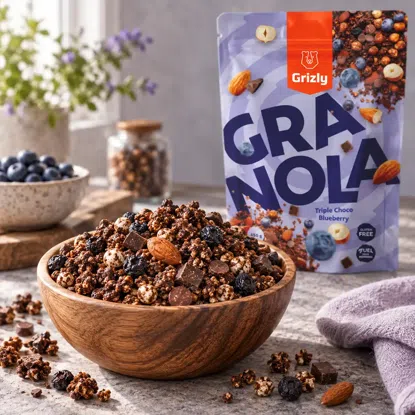 Granola hořká čokoláda s borůvkami