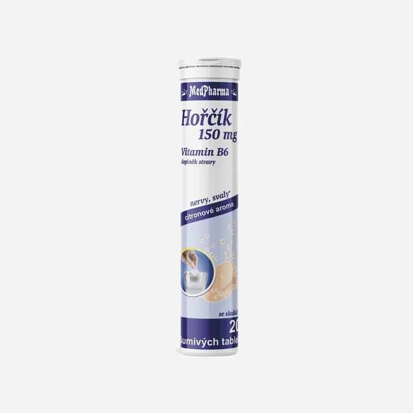 Hořčík 150 mg + vit B6, 20 šum. tablet 6 x 20 tablet