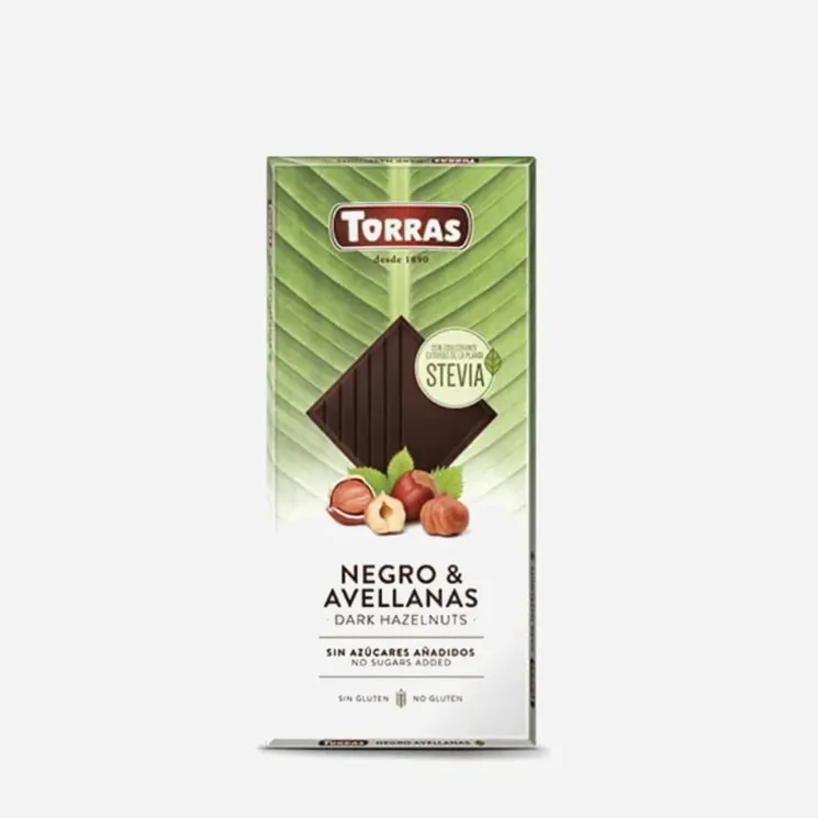 Hořká čokoláda se stévií a s lískovými oříšky 6 x 125 g