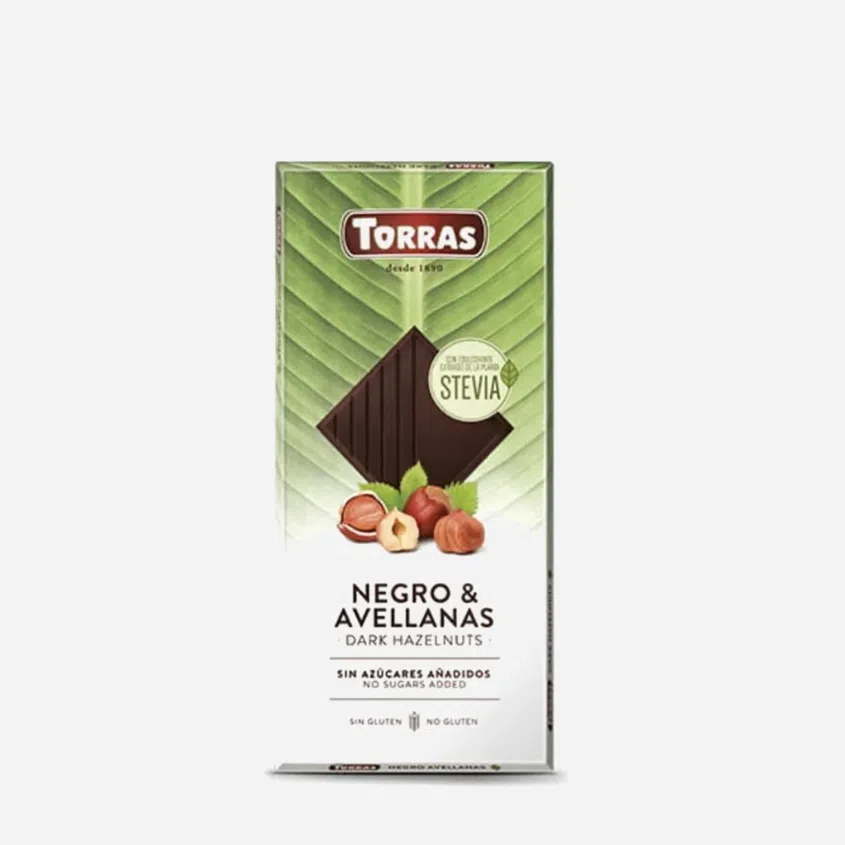 Hořká čokoláda se stévií a s lískovými oříšky 6 x 125 g