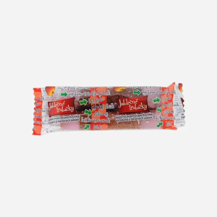 Jablečné trubičky s jahodovou polevou