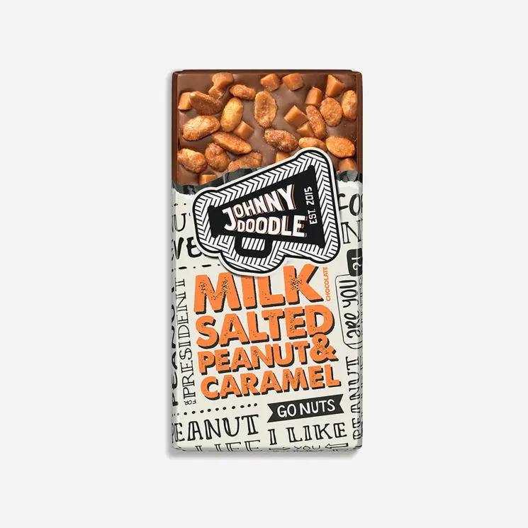 Johny Doodle Mléčná čokoláda, slané arašídy a karamel 6 x 150 g