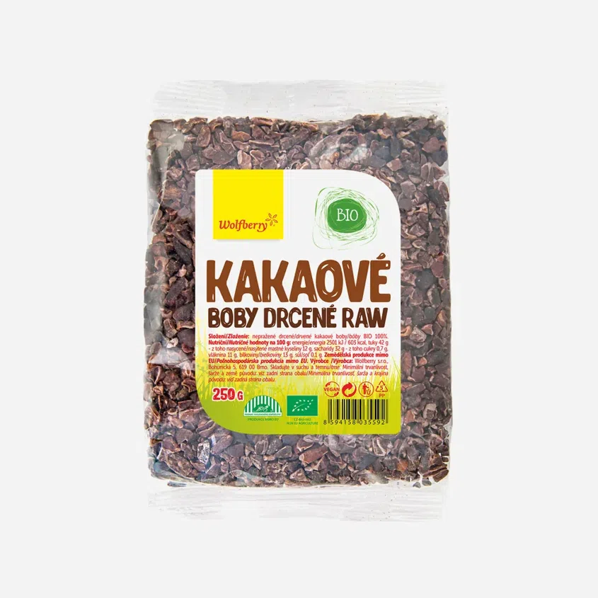 Kakaové boby (Nibsy) drcené BIO 6 x 250 g