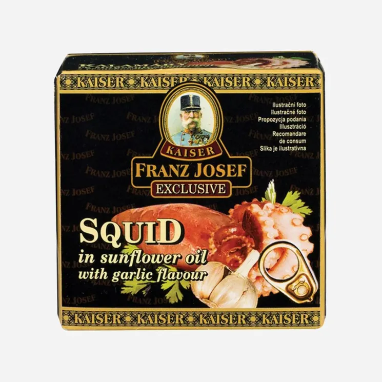 Kalamáry ve slunečnicovém oleji s česnekovou příchutí 6 x 80 g