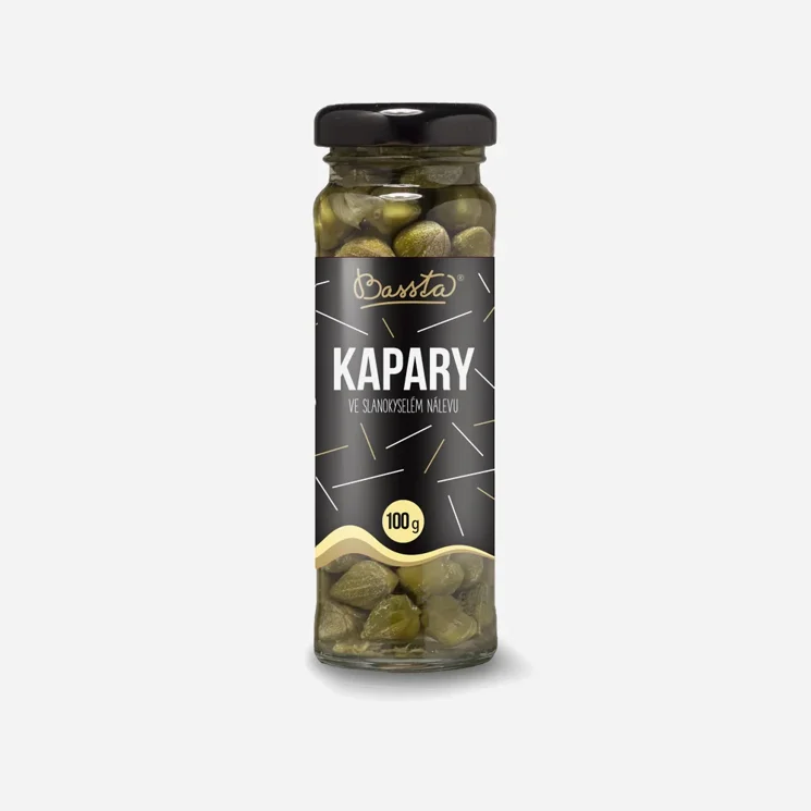 Kapary ve slanokyselém nálevu sklo