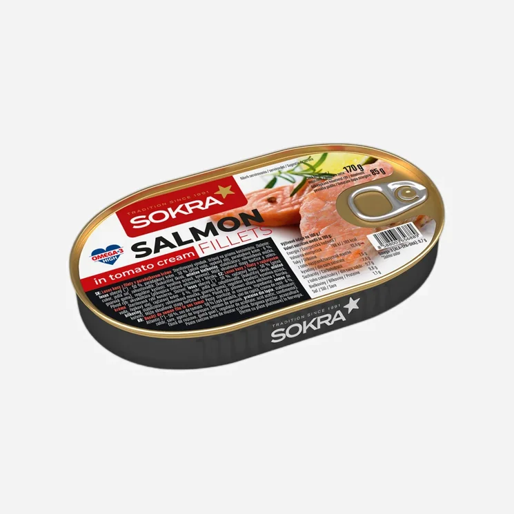 Losos kousky filetů v rajčatovém krému