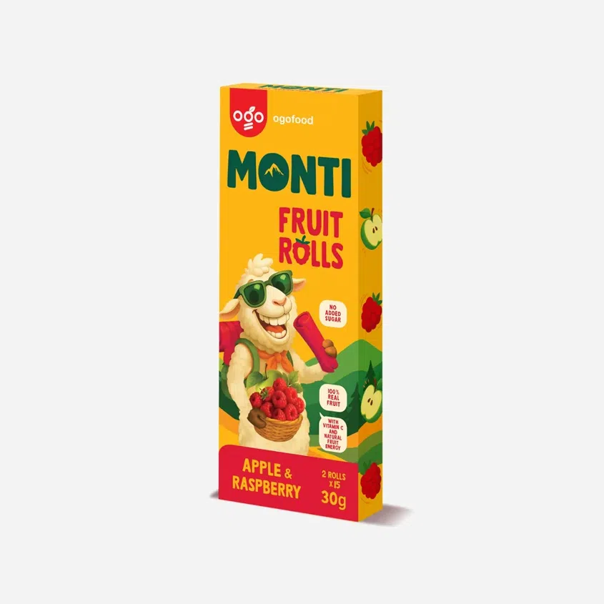 Monti ovocná trubička jablko a malina 6 x 30 g