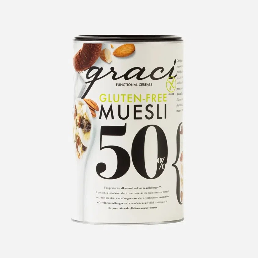 Muesli bezlepkové 50 % sušeného ovoce, semínek a ořechů 6 x 400 g