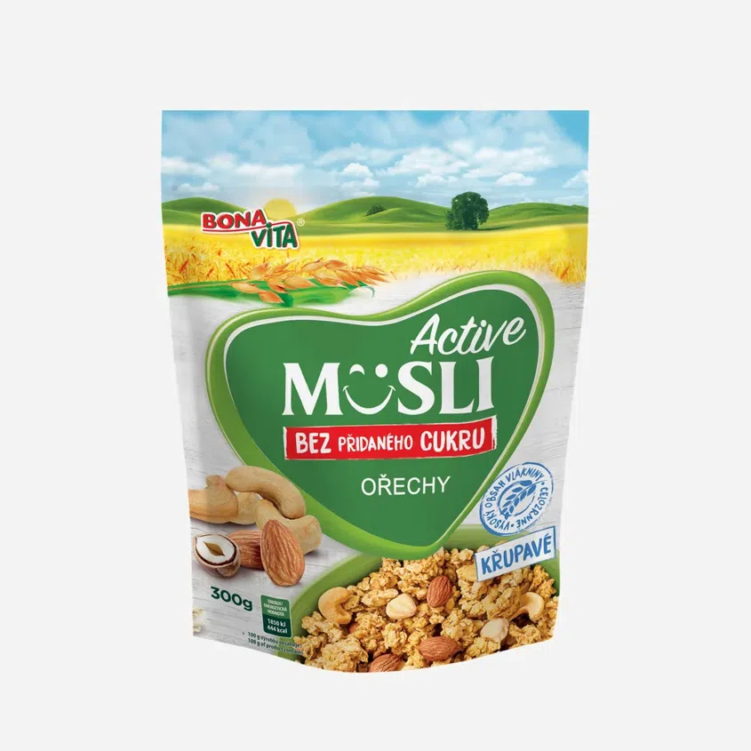 Müsli bez přidaného cukru ořechy