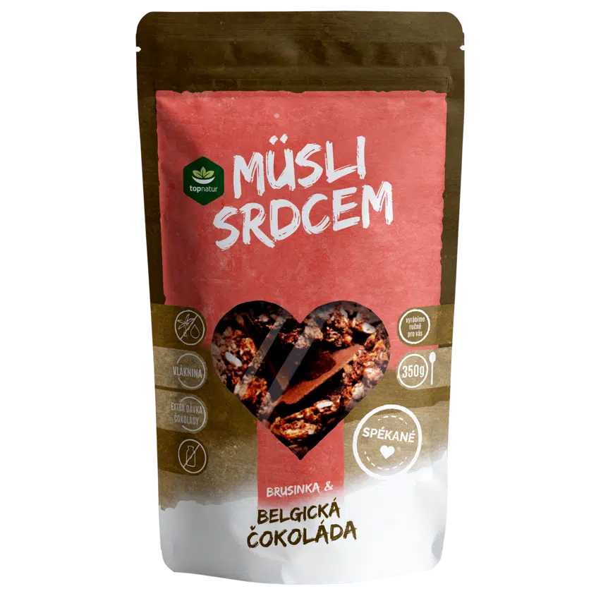 Müsli srdcem belgická čokoláda a brusinky