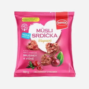 Müsli srdíčka s klikvou a višněmi 6 x 50 g