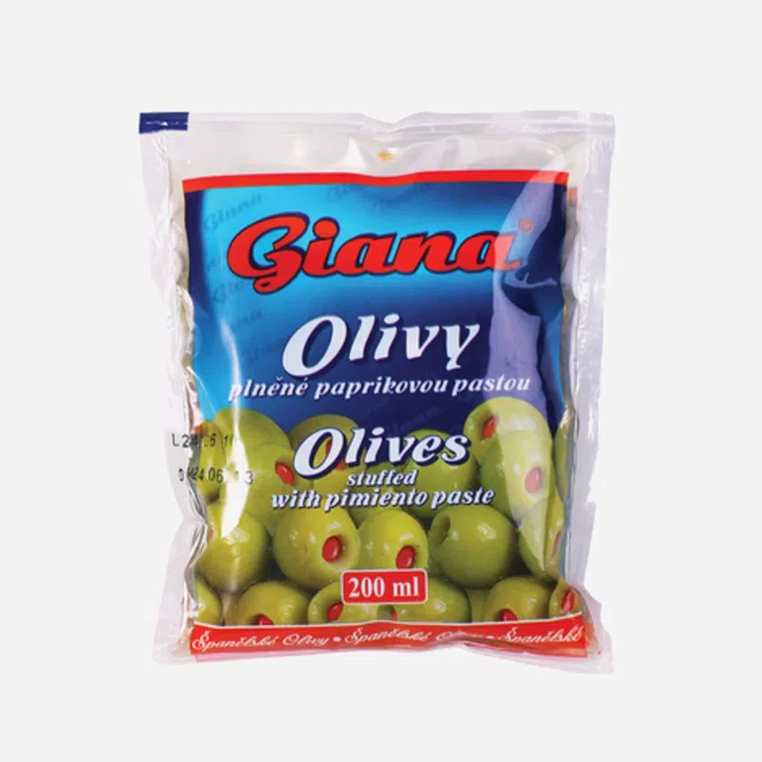 Olivy zelené plněné papričkou 6 x 195 g
