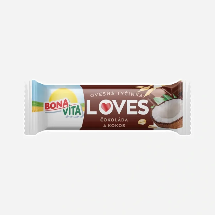 Ovesná tyčinka Loves čokoláda a kokos 12 x 40 g