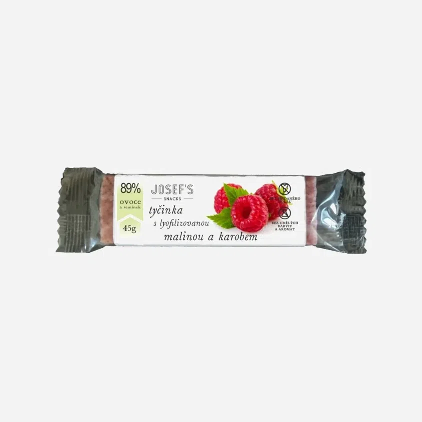 Ovocná tyčinka s lyofilizovanou malinou a carobem 12 x 45 g