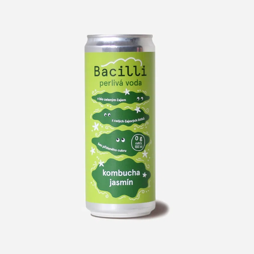 Perlivá voda kombucha jasmín BIO