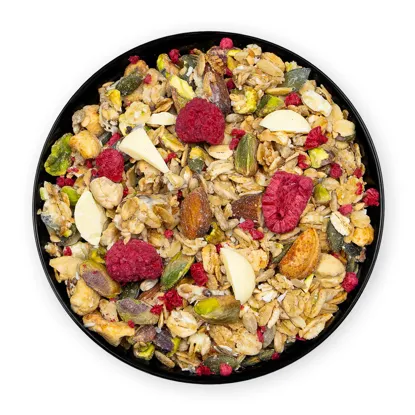 Pistáciová granola s malinami a bílou čokoládou 6 x 400 g