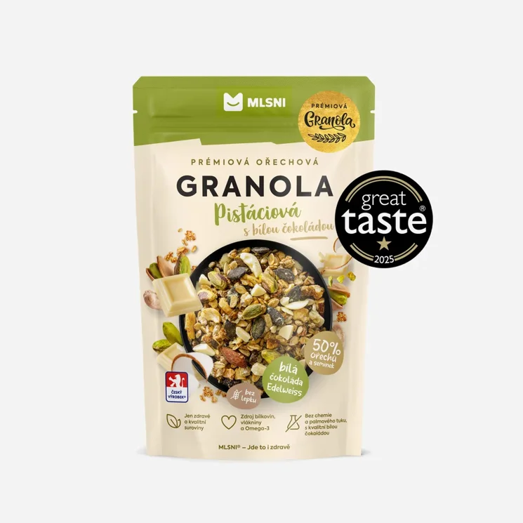 Prémiová granola Pistáciová s bílou čokoládou 6 x 400 g