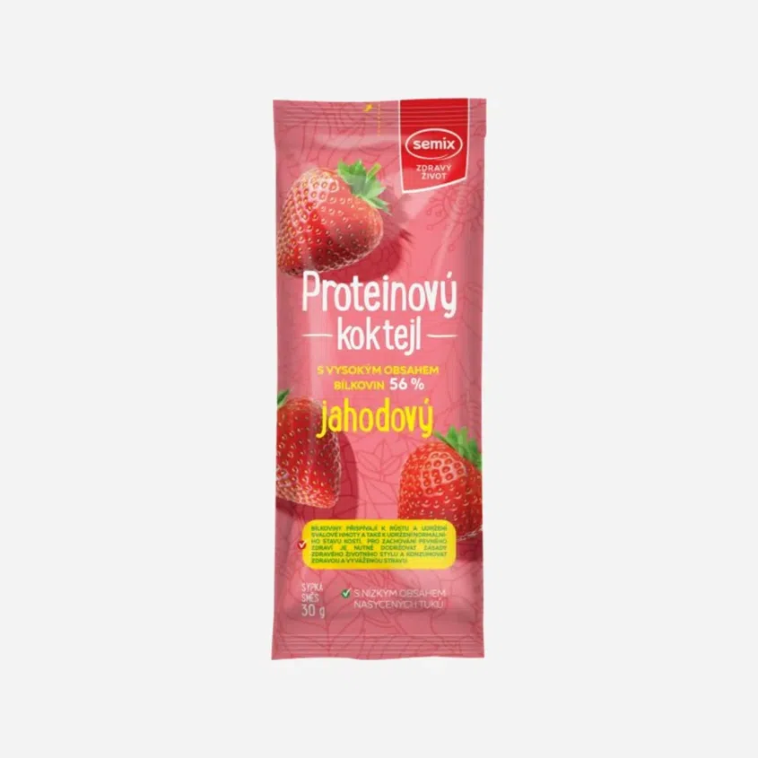 Proteinový koktejl jahodový