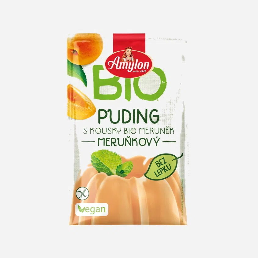 Puding meruňkový s kousky ovoce bezlepkový BIO