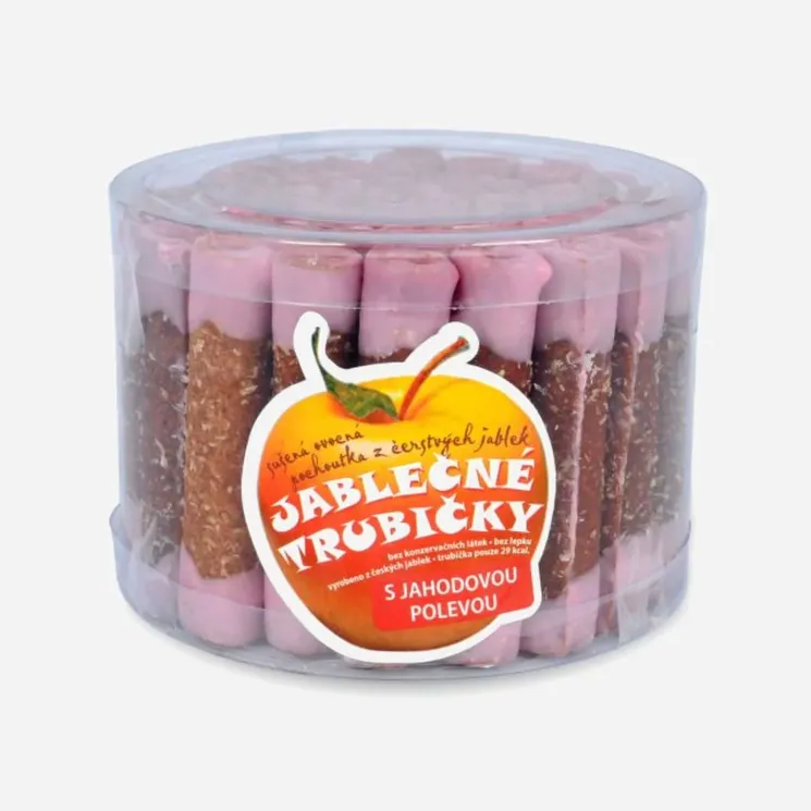 Trubičky jablečné s jahodovým jogurtem dóza 12 x 420 g