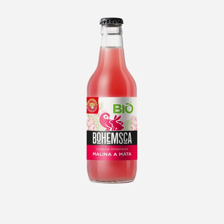 Zahradní limonáda malina a máta BIO 12 x 330 ml